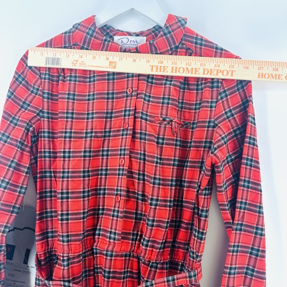 VTG 80s Don Sophisticates Dress Red Plaid School Girl Sz 10 BB39 Holiday NWT - Picture 4 of 13